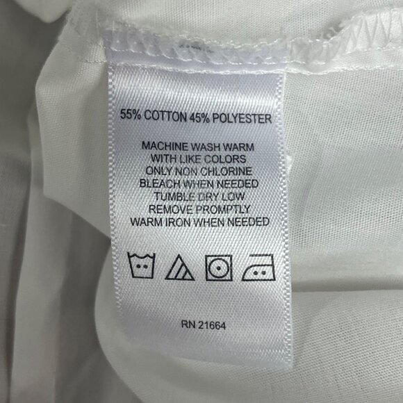 Foxcroft Wrinkle Free Button Down Blouse White Sz 20 Shaped Career Minimalist - Picture 6 of 7